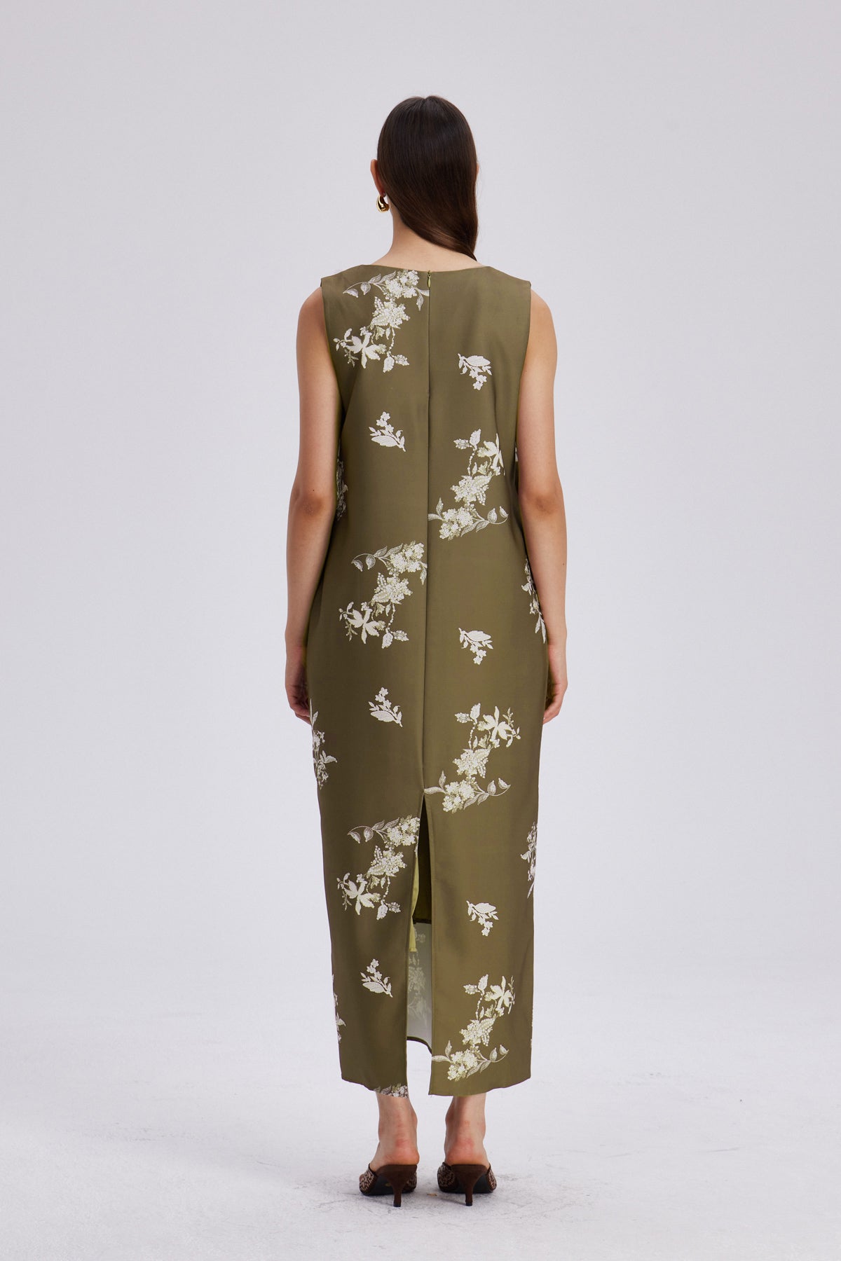 Chelo Lace V Neck Floral Maxi Dress