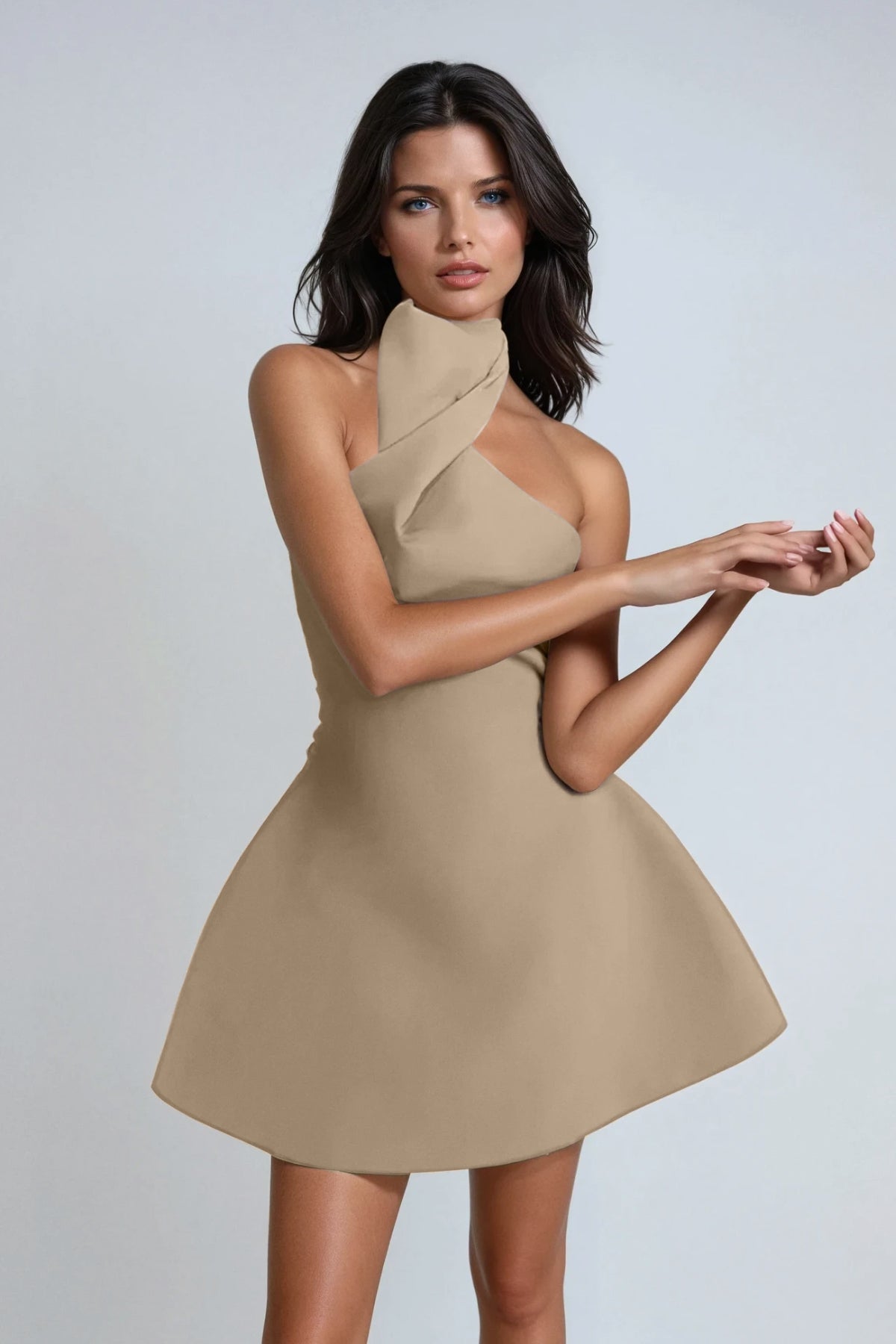 Chen Ruch Halter Neck Mini Dress