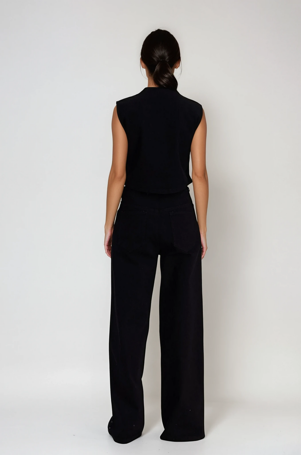 Chet Embellished Cutout Denim Pants Set