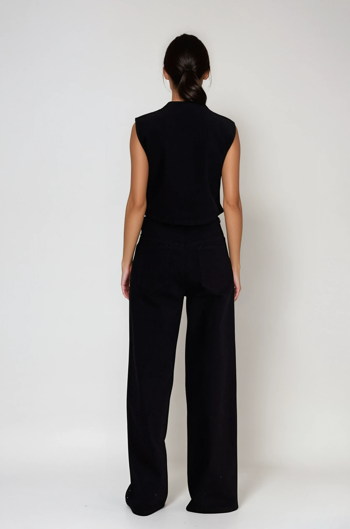 Chet Embellished Cutout Denim Pants Set