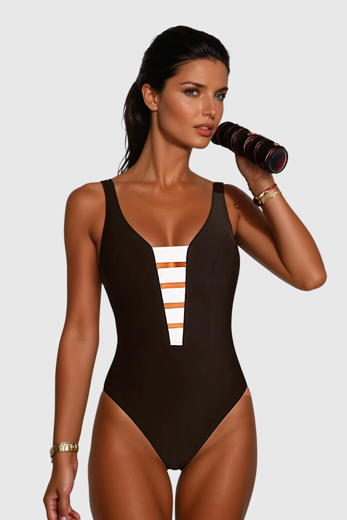 Chibuzor Plunge Bodycon Swimsuit