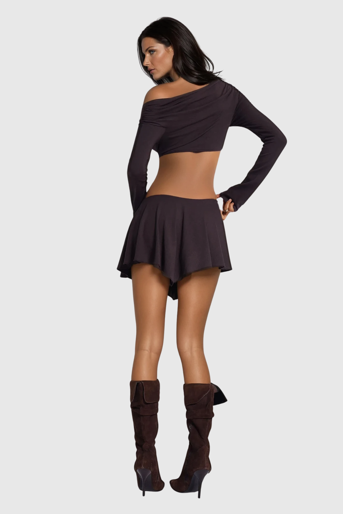 Chinyere Cutout Asymmetric Ruffle Skirt Set