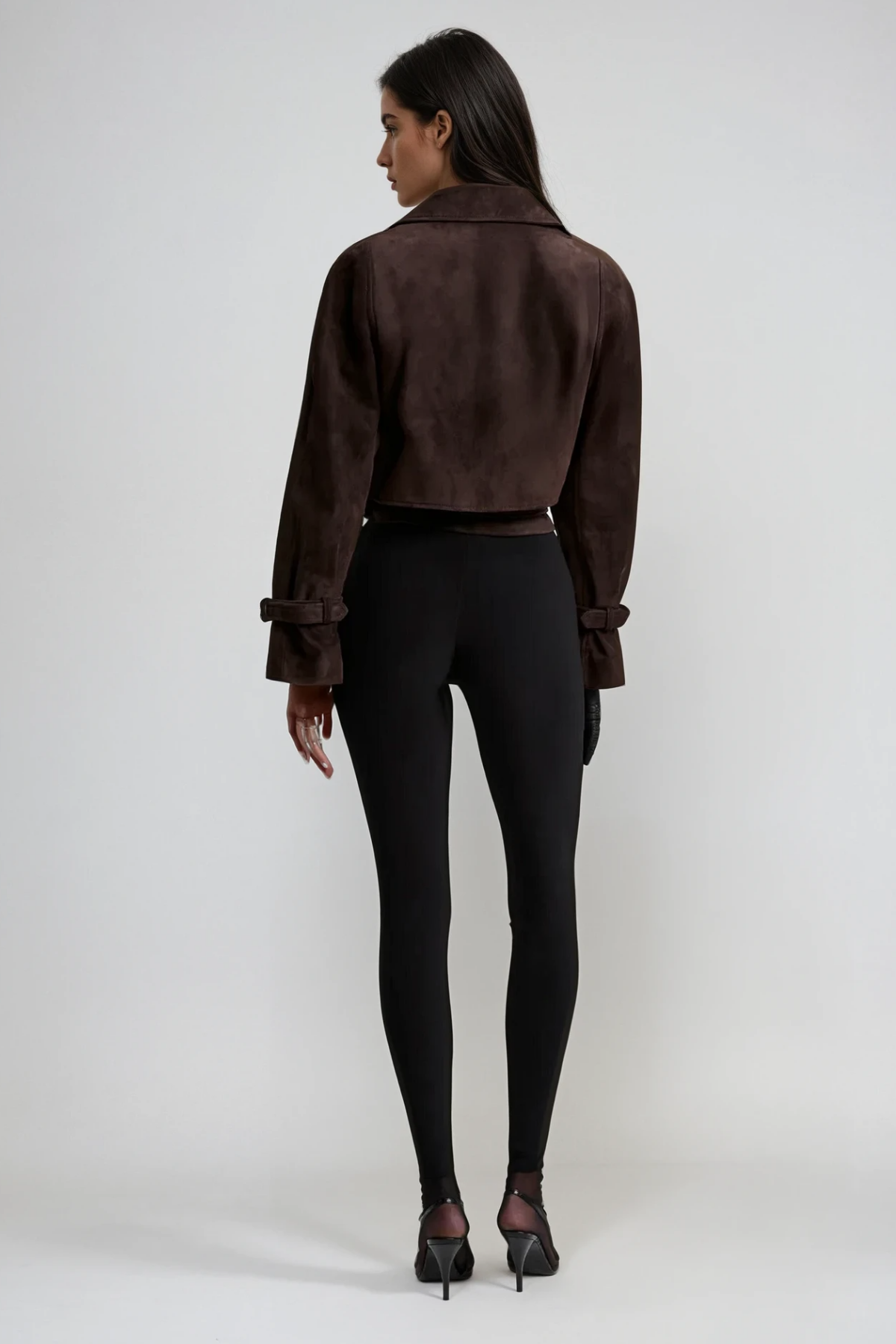 Chioma Lapel Buckle Suede Jacket