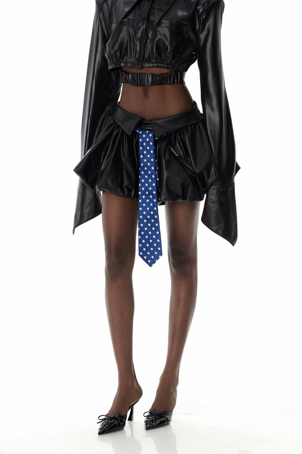 Chiril Ruch Leather Mini Skirt