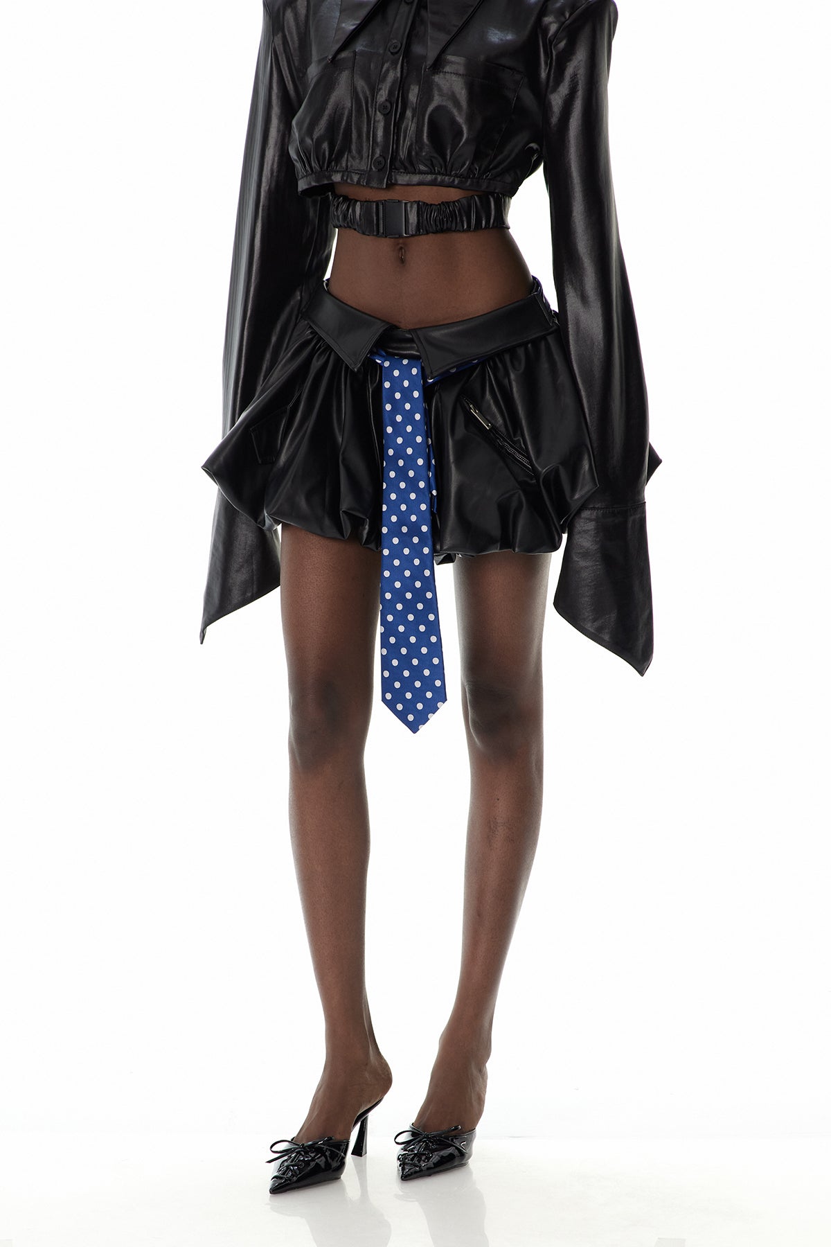 Chiril Ruch Leather Mini Skirt