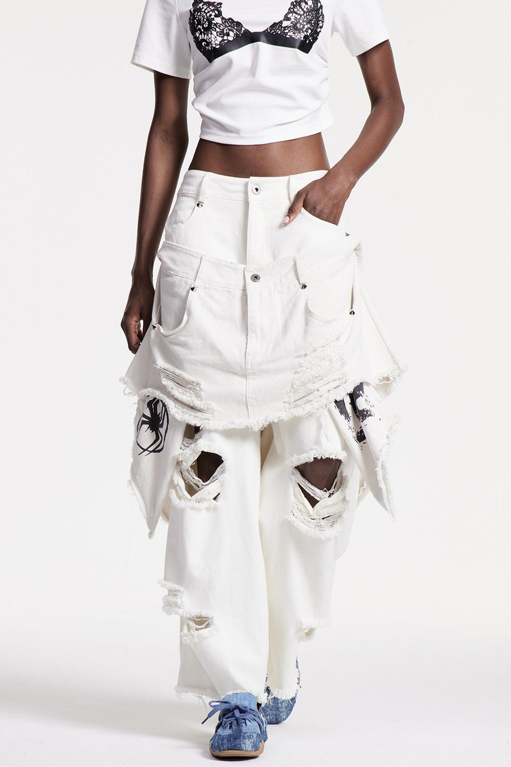 Chisom Deconstruct Ripped Jeans