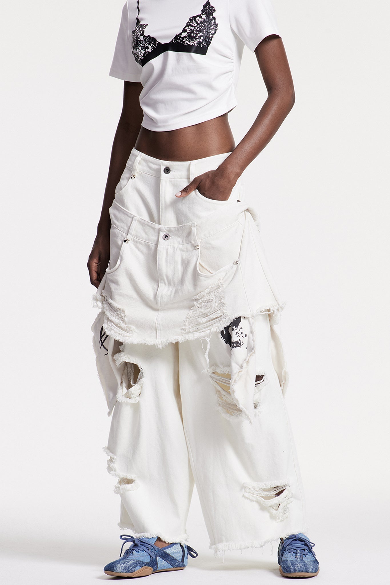 Chisom Deconstruct Ripped Jeans