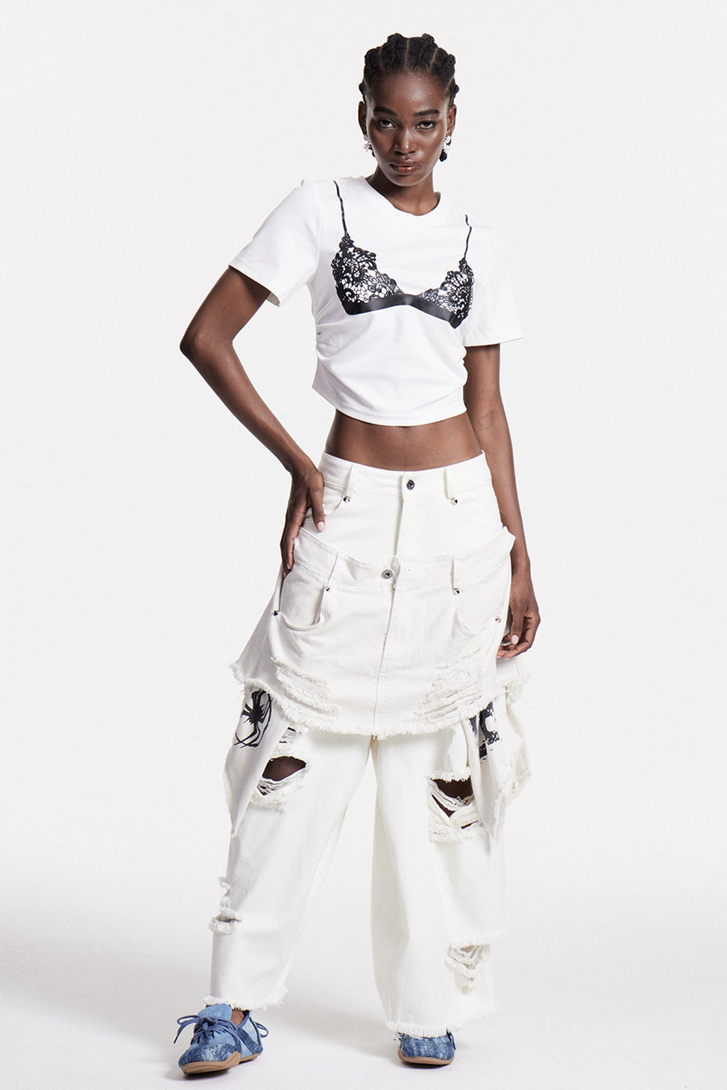 Chisom Deconstruct Ripped Jeans