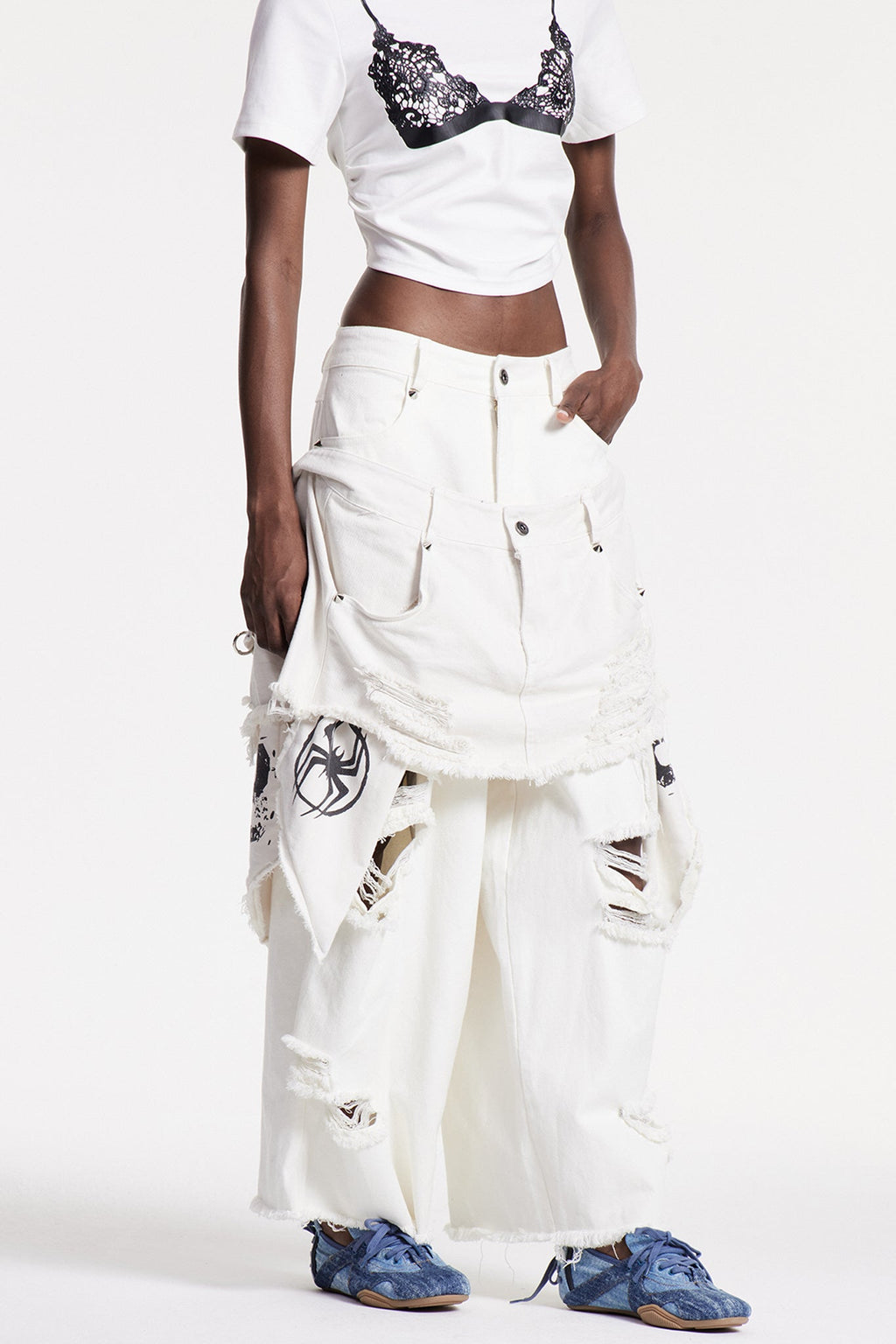 Chisom Deconstruct Ripped Jeans