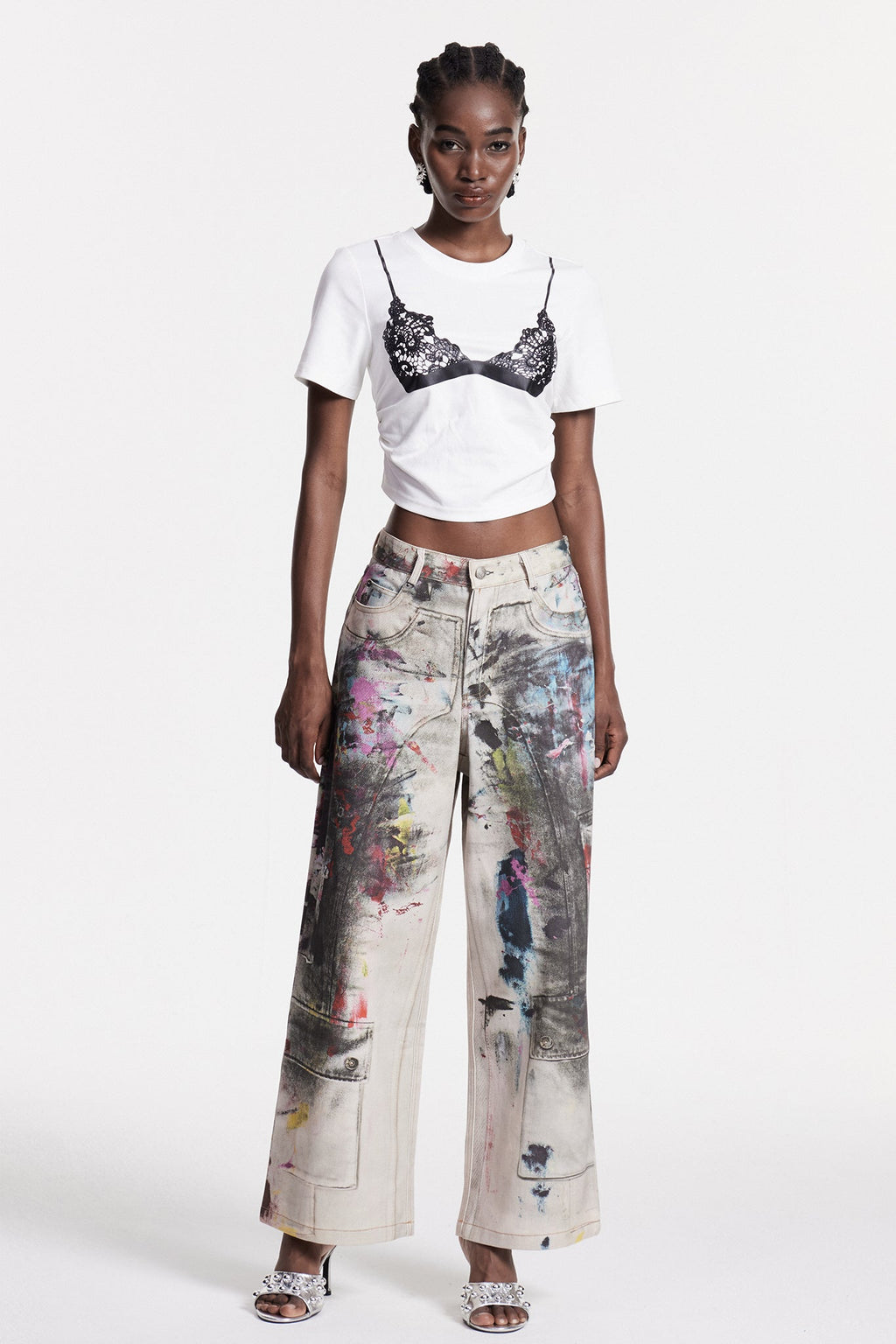 Chisomo Print Graffiti Jeans