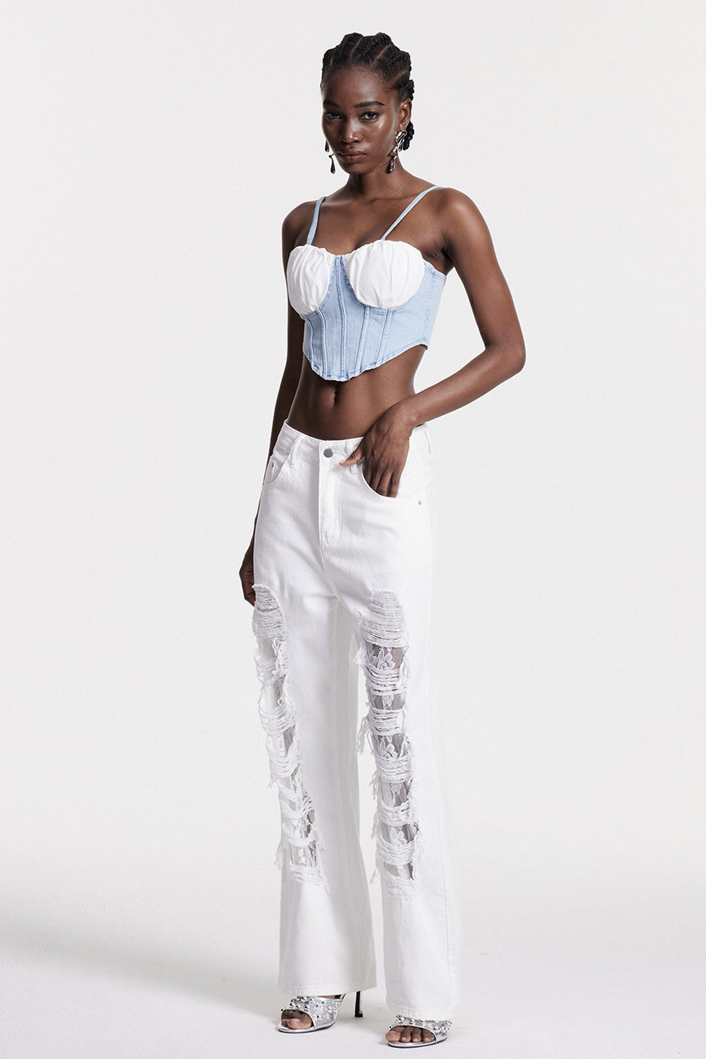 Chiyo Lace Ripped Jeans