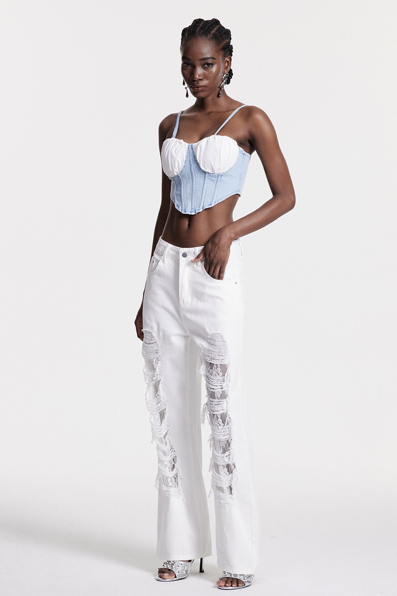 Chiyo Lace Ripped Jeans