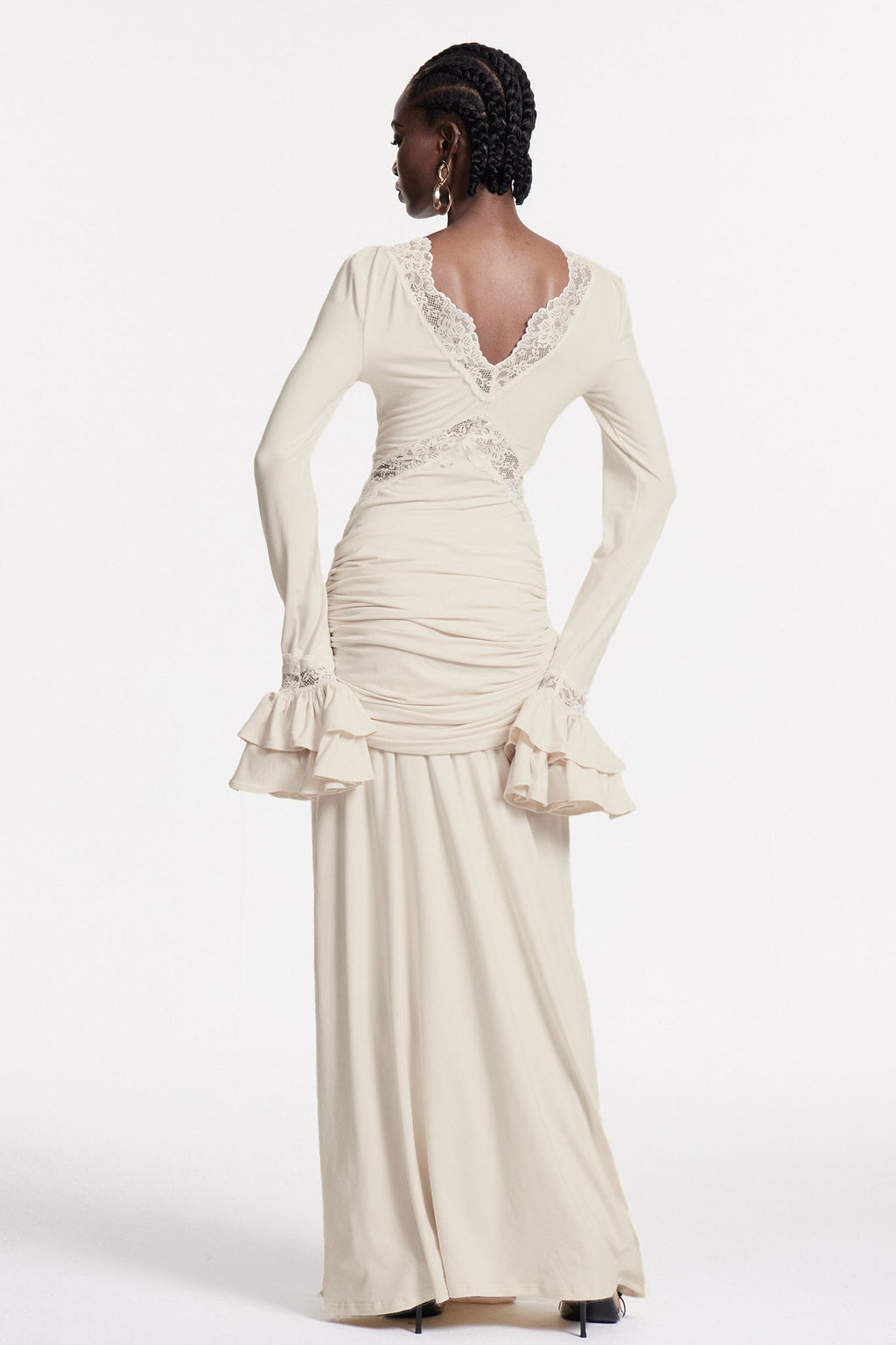 Chizuru Lace Tie Up Maxi Dress