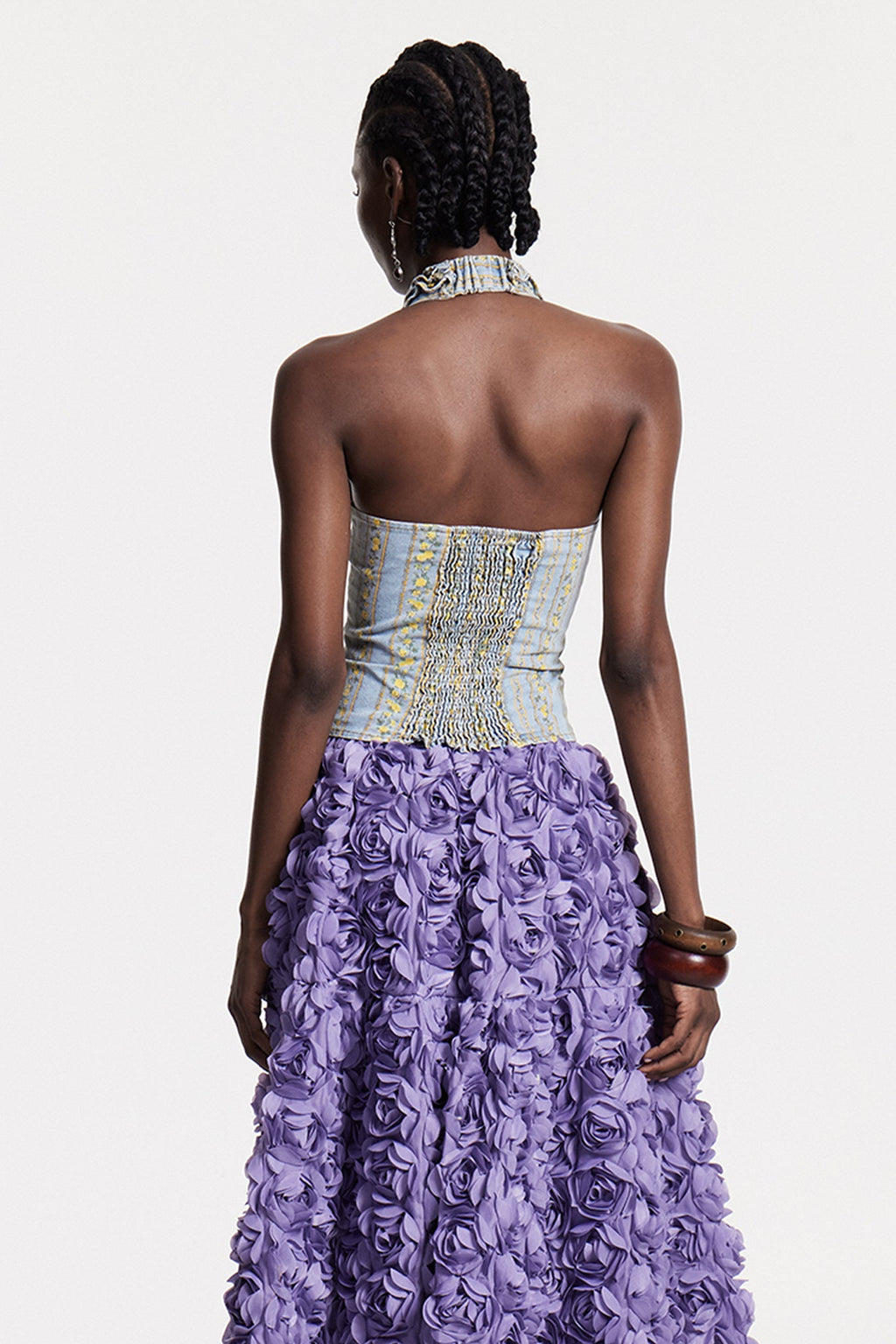 Chlodovech Ruffle Sleeveless Denim Top