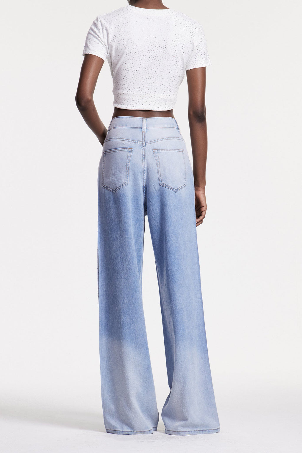 Chobin Rhinestone Hayley Jeans In Blue