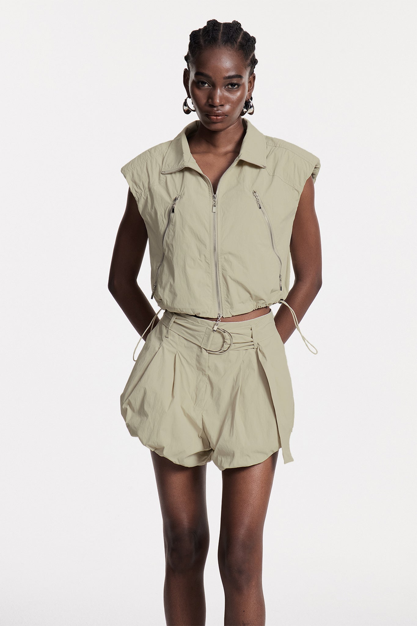 Chodesh Drawstring Sleeveless Top