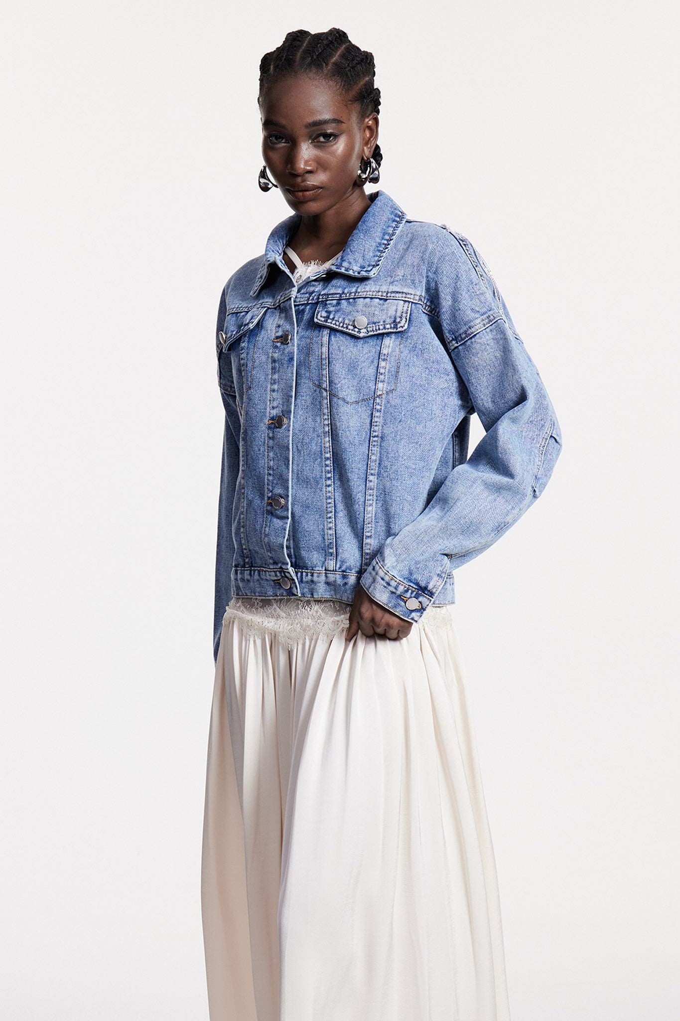 Chouko Sequin Fringe Denim Jacket