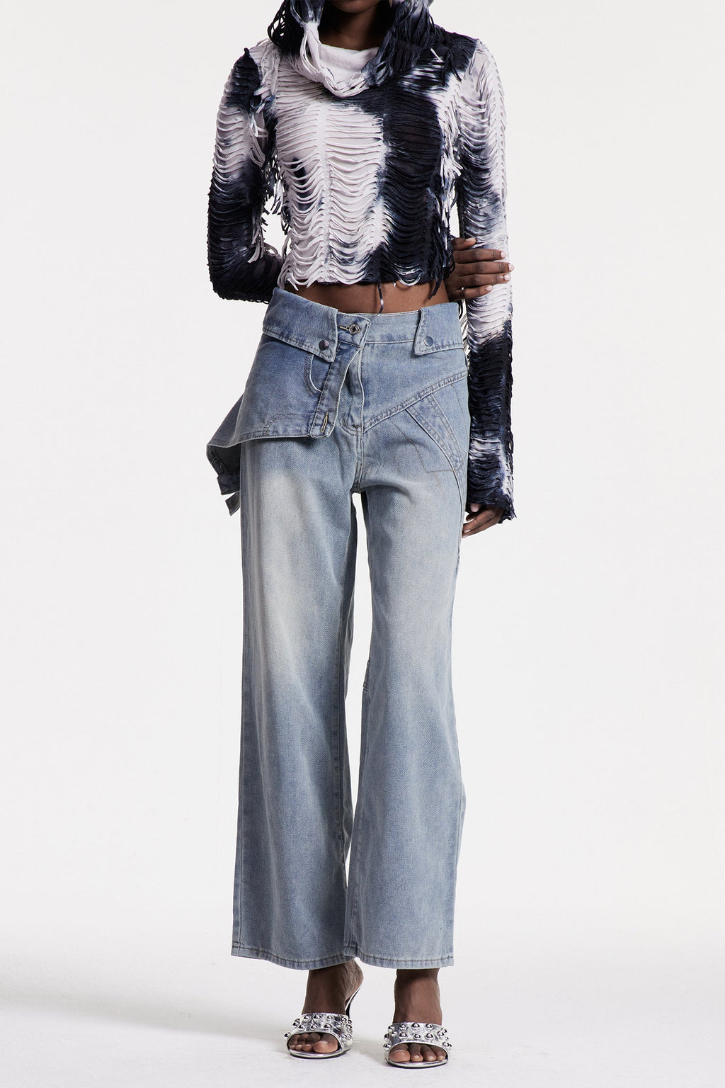 Christabella Lapel Bleached Jeans