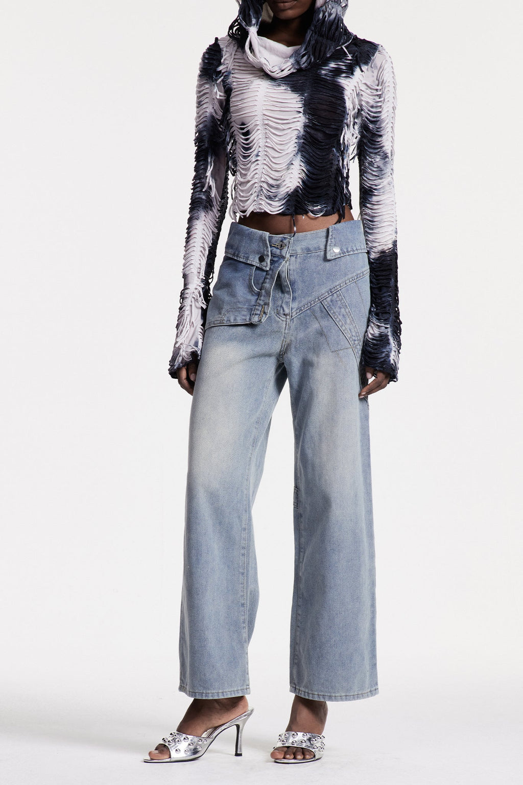 Christabella Lapel Bleached Jeans