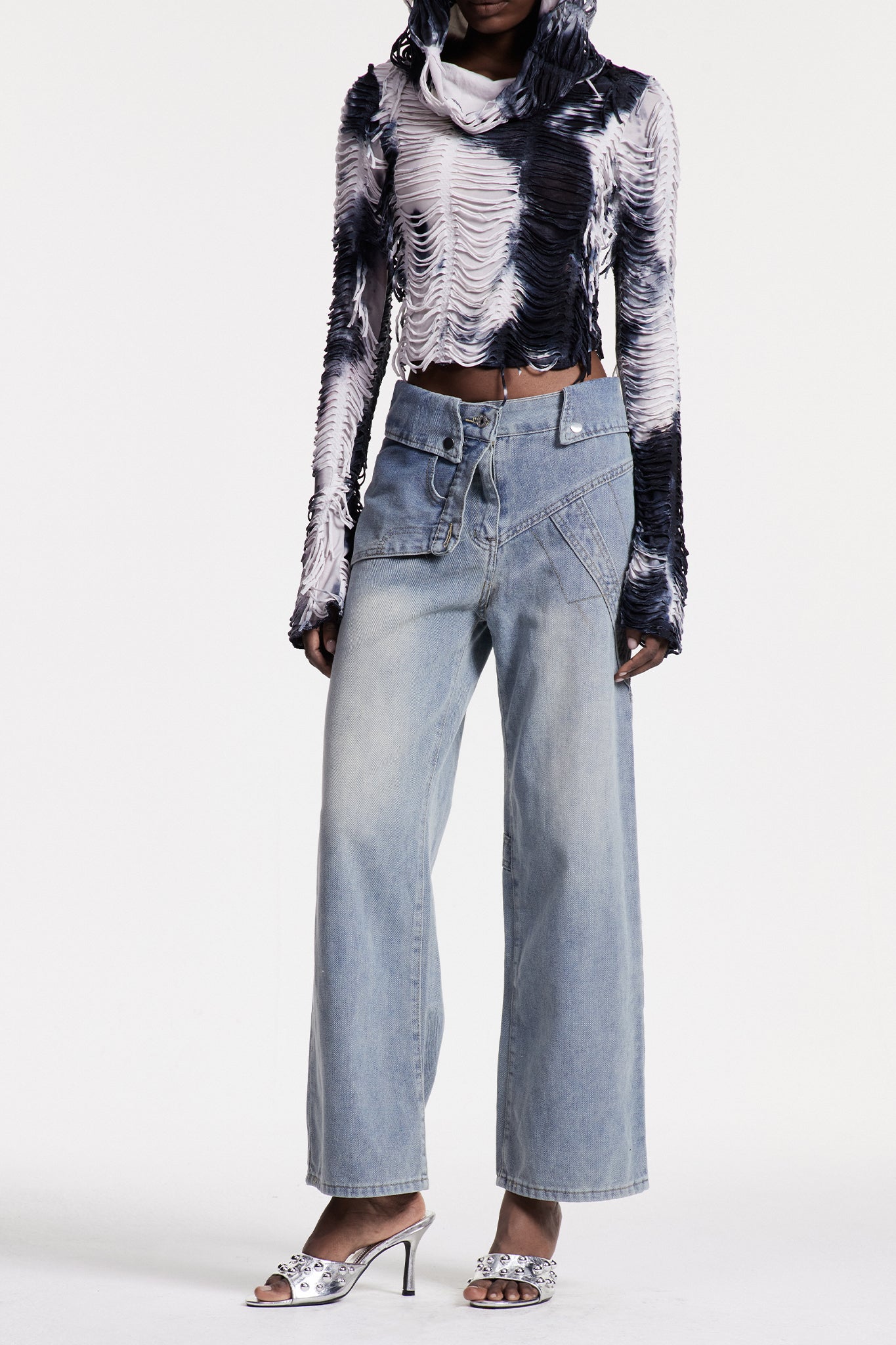 Christabella Lapel Bleached Jeans