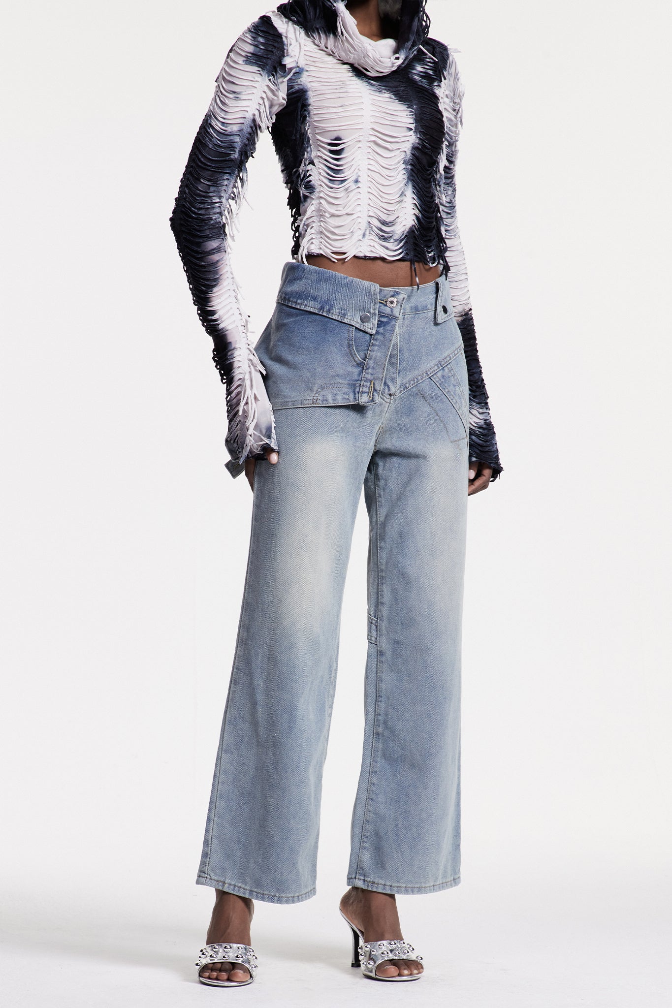 Christabella Lapel Bleached Jeans