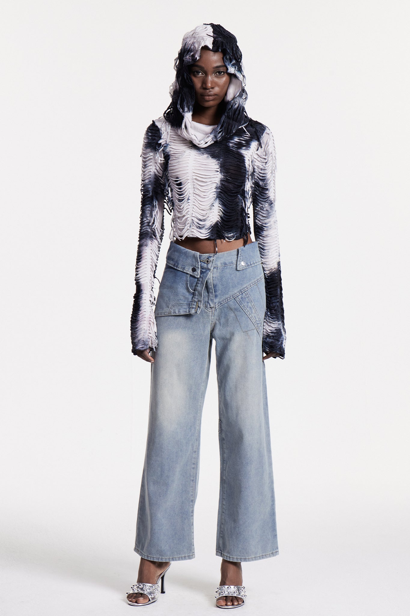 Christabella Lapel Bleached Jeans