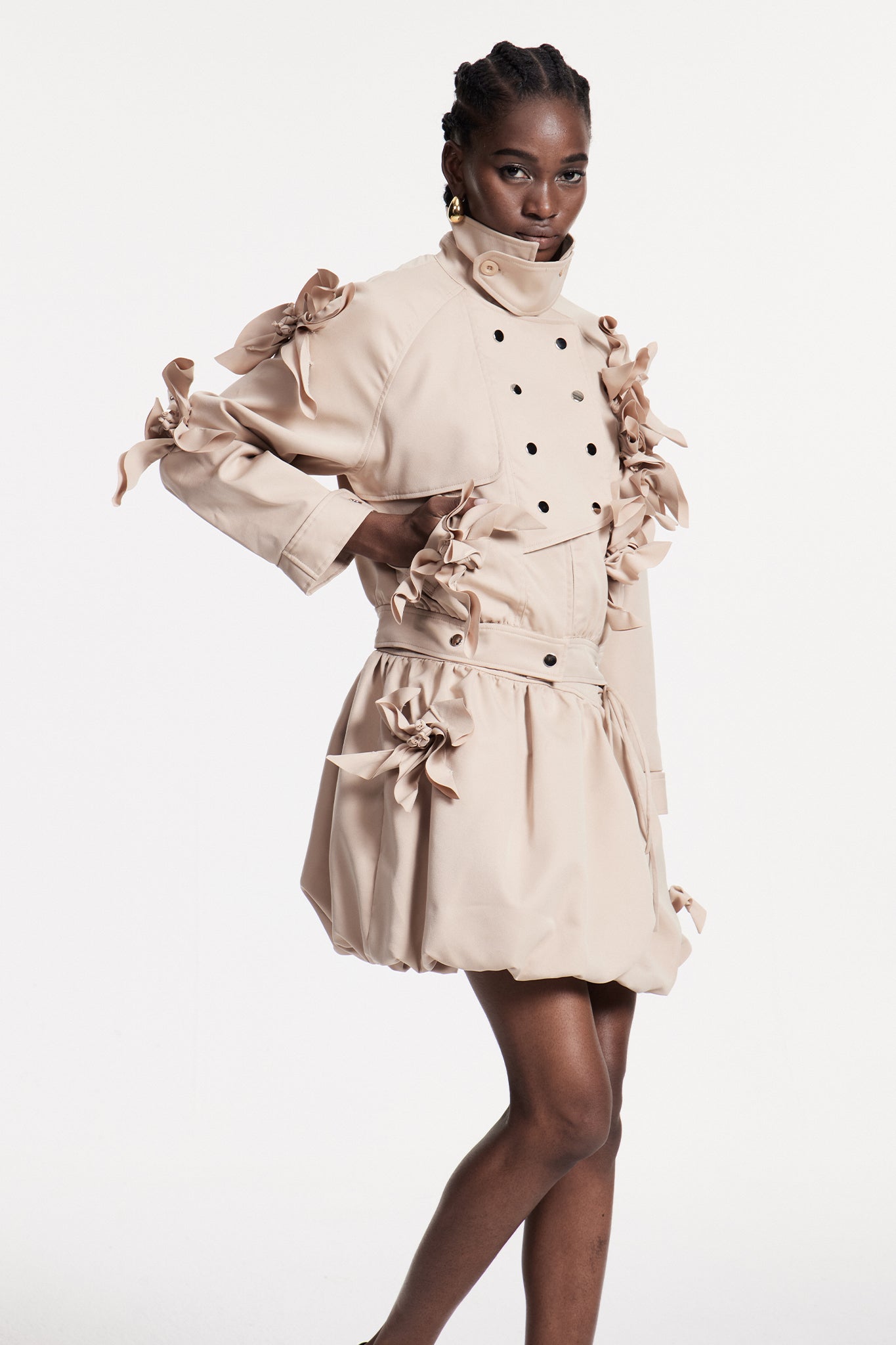 Christiaan Flower Ruch Skirt Set