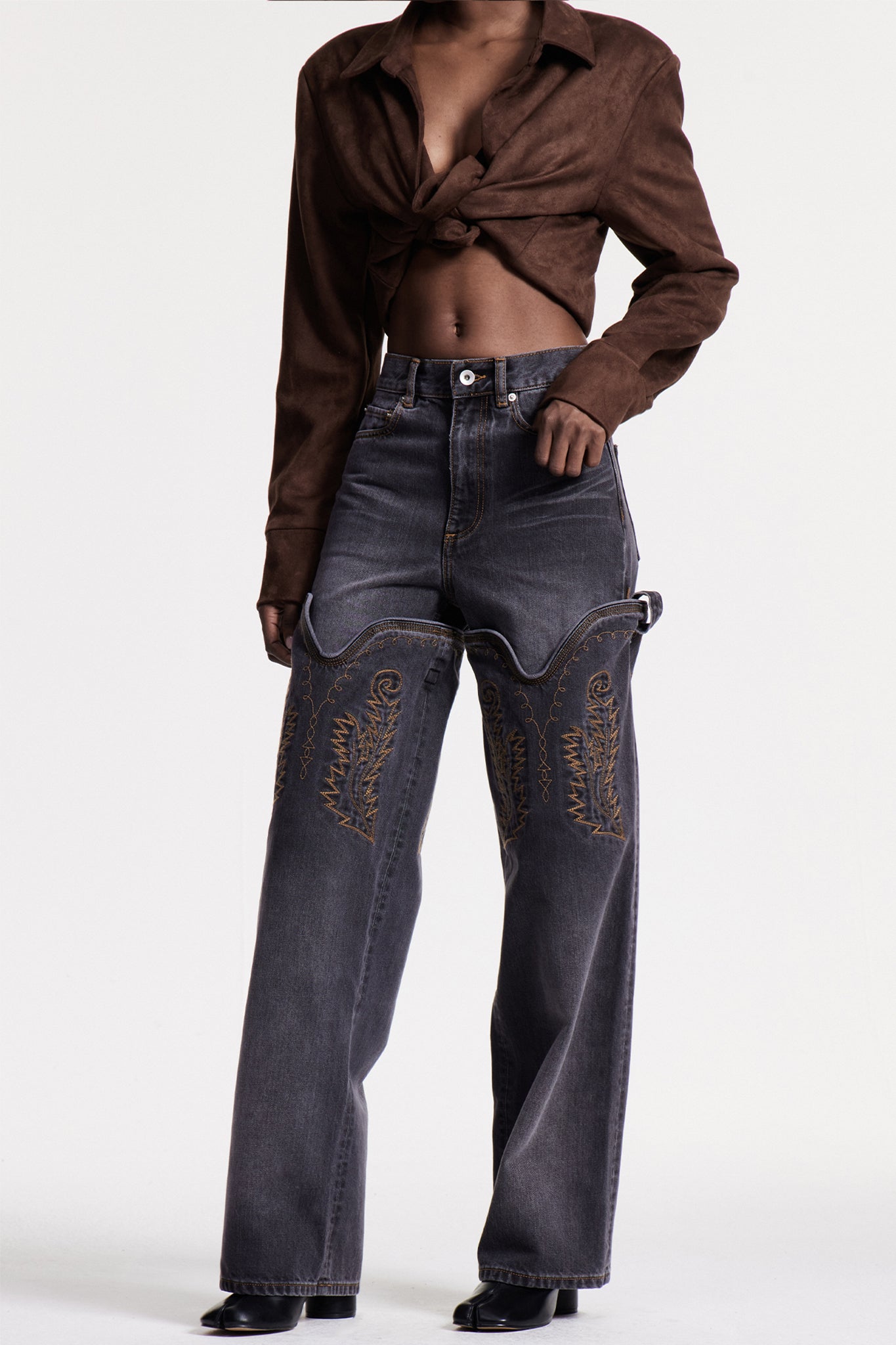 Christiana Embroidered Deconstruct Jeans