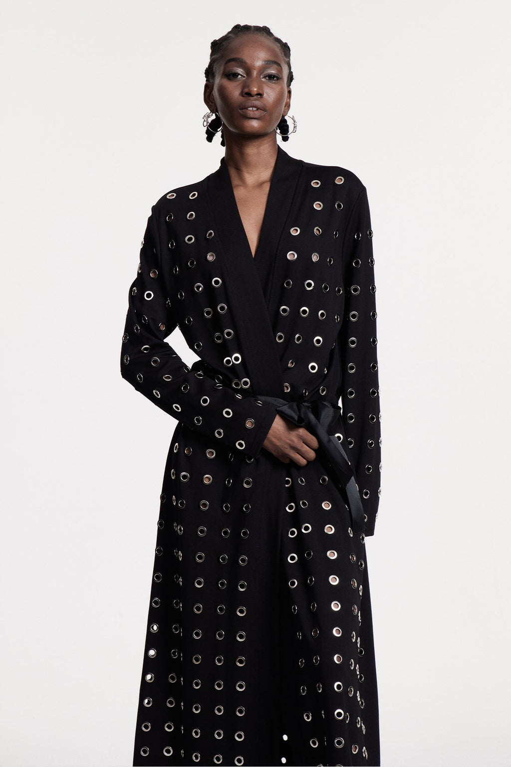 Christmas Eyelet Cutout Coat