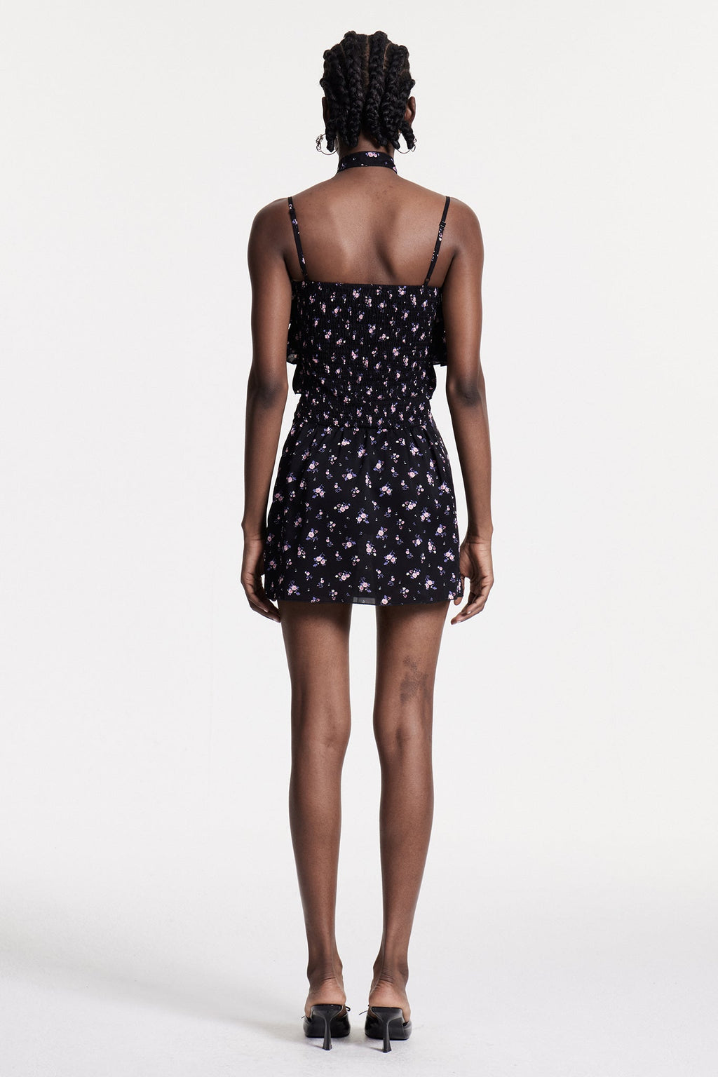 Christobel Spaghetti Ruffle Floral Mini Dress