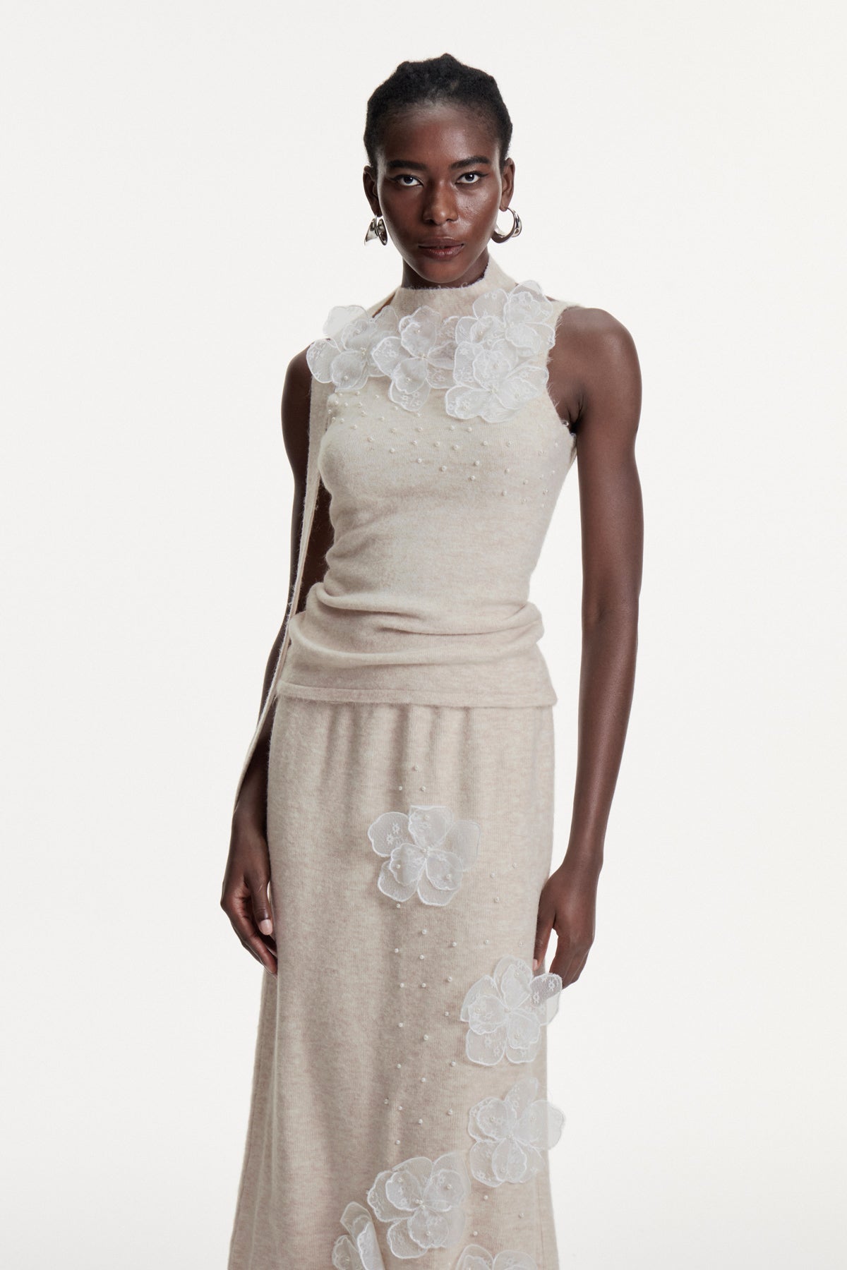 Christoph Flower Pearl Skirt Set