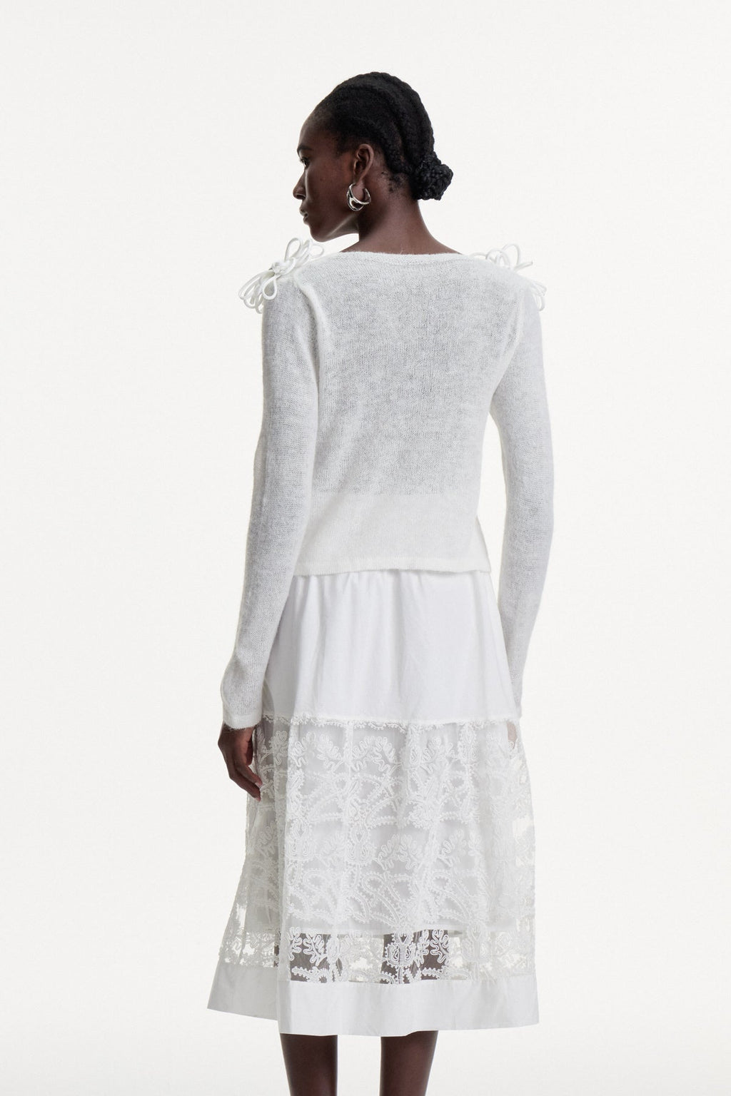 Christophe Flower Plunge Knit Top