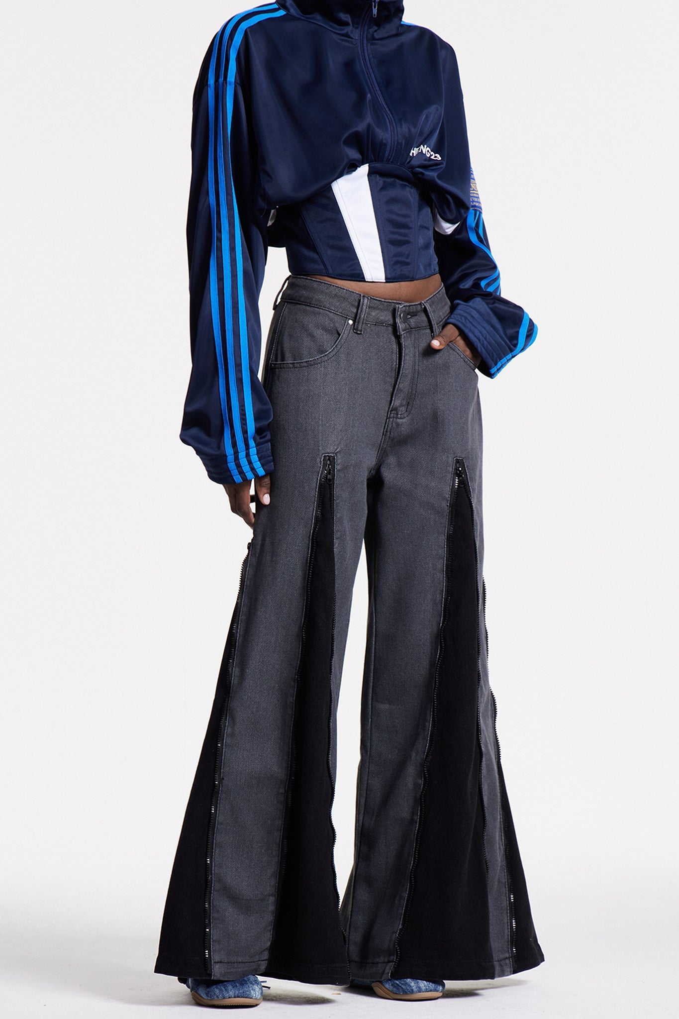 Chrizanne Deconstruct Wide Leg Jeans