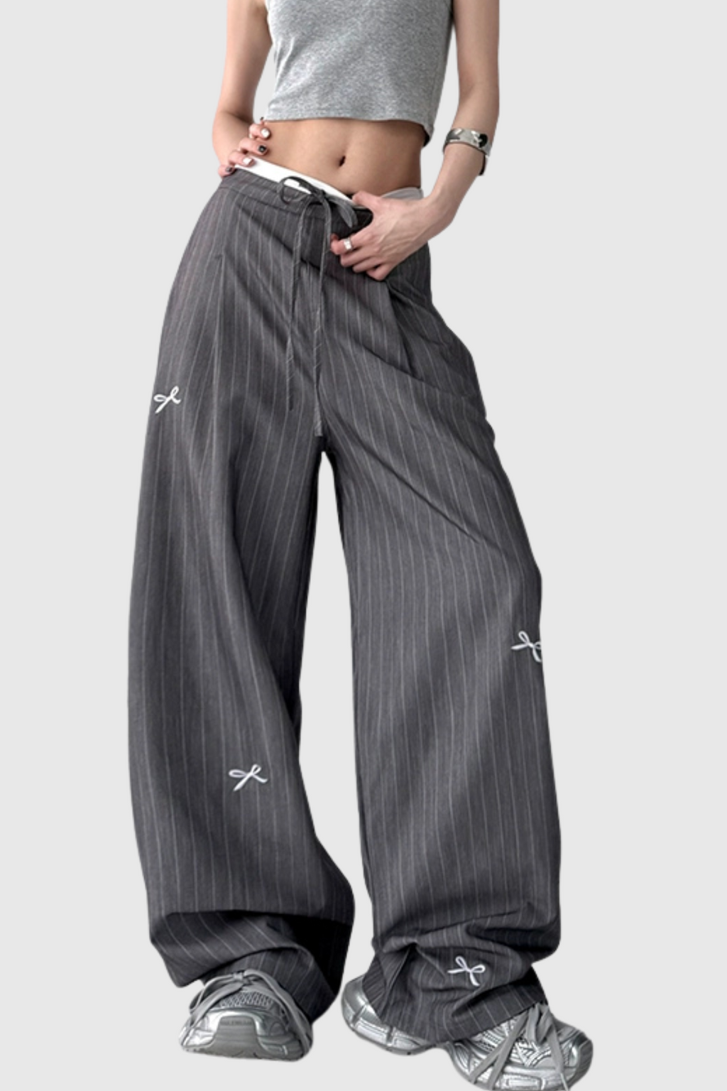 Chrysanthe Bow Stripe Pants