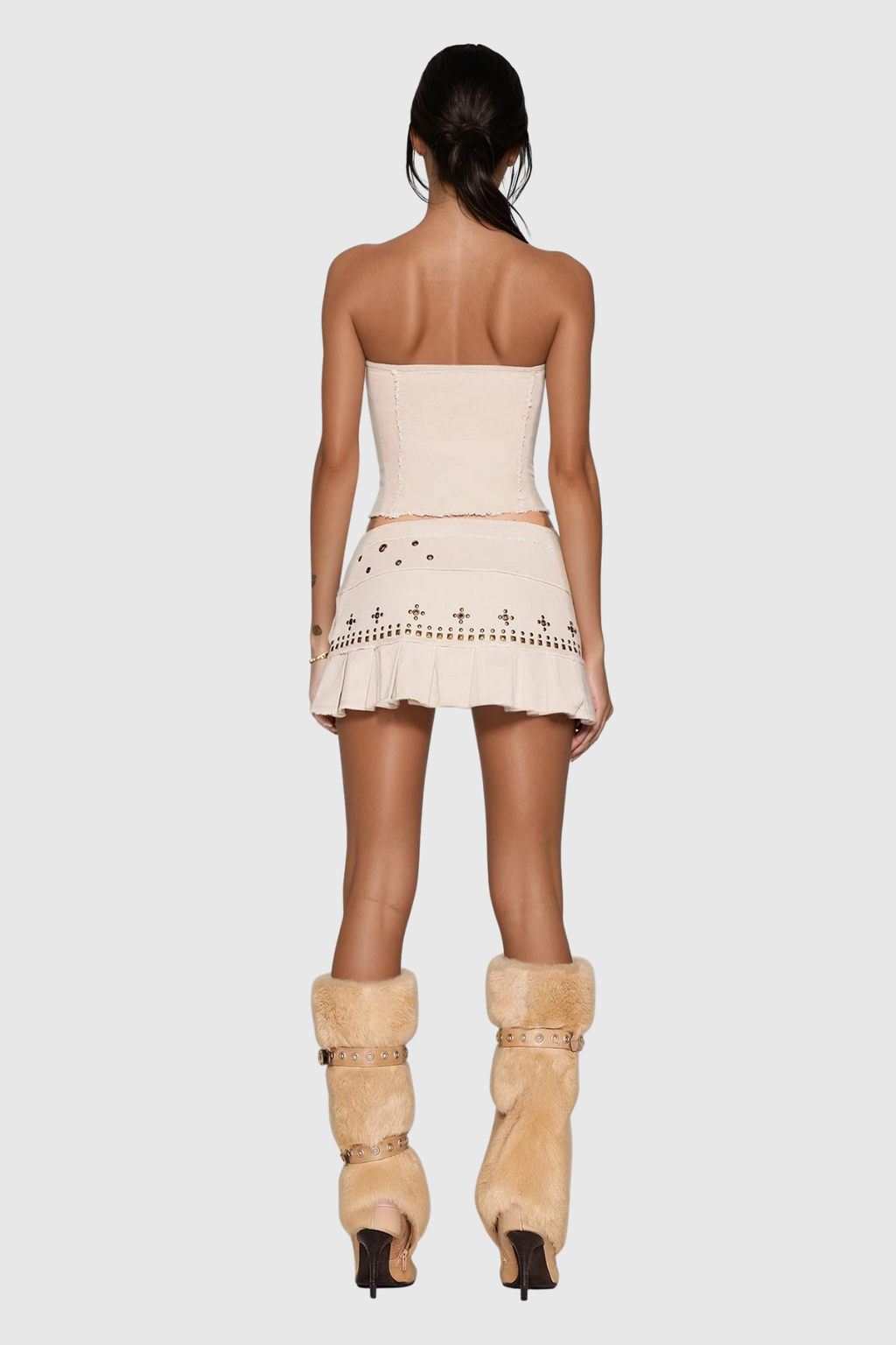 Ciannait Embellished Buckle Skirt Set