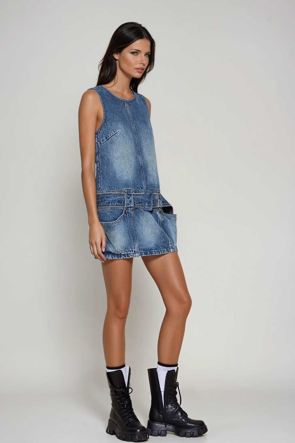 Ciar Sleeveless Denim Mini Dress