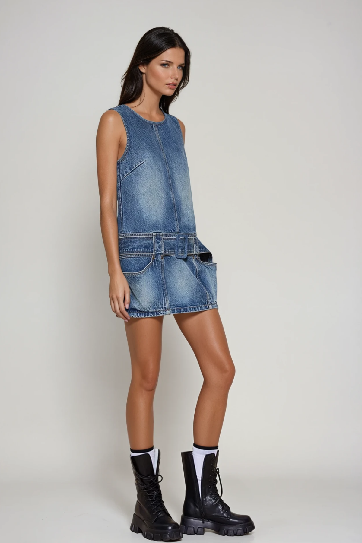 Ciar Sleeveless Denim Mini Dress