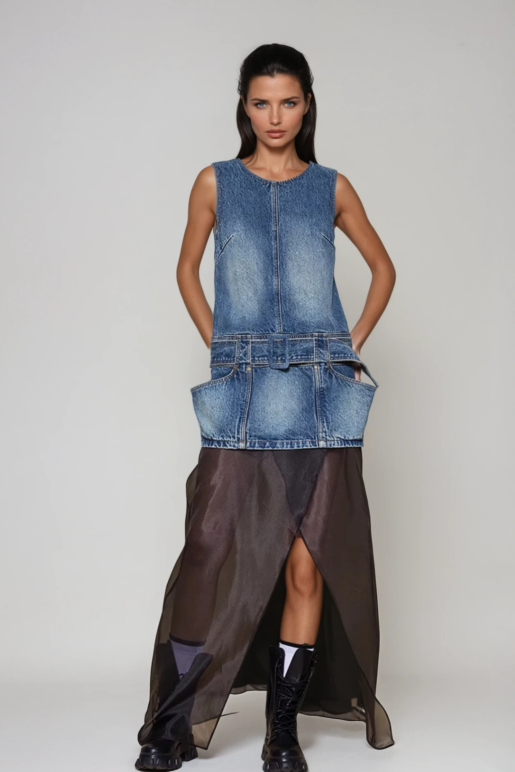 Ciar Sleeveless Denim Mini Dress