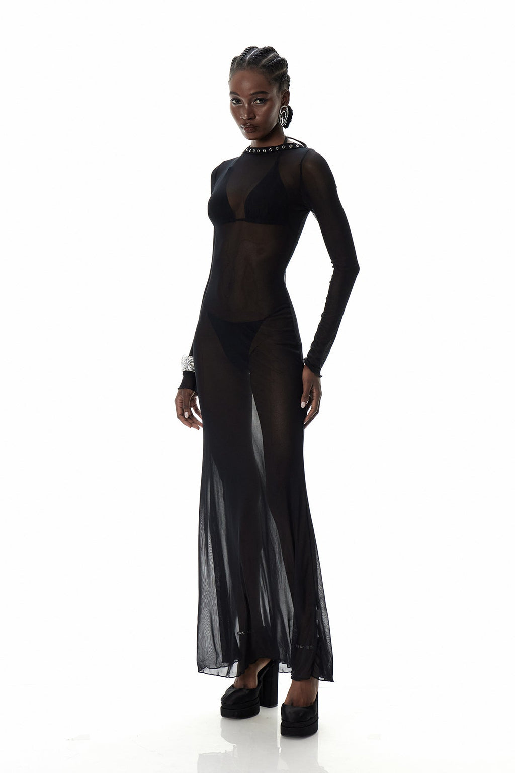 Cierra Backless Lace Up Maxi Dress