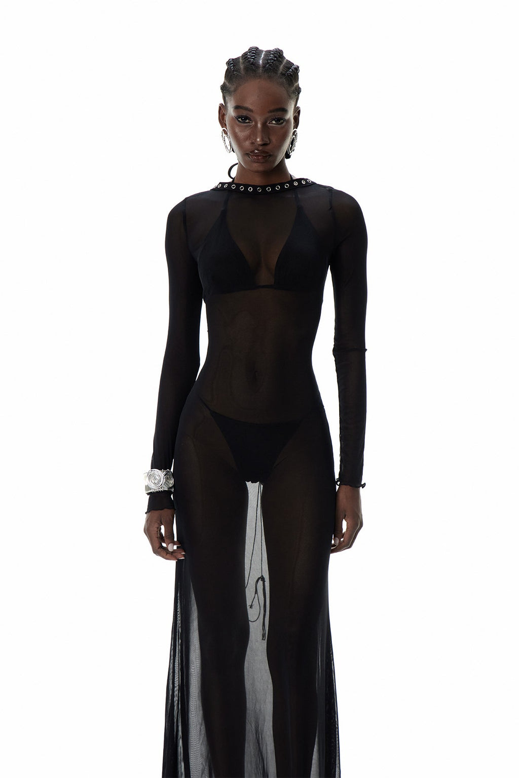 Cierra Backless Lace Up Maxi Dress