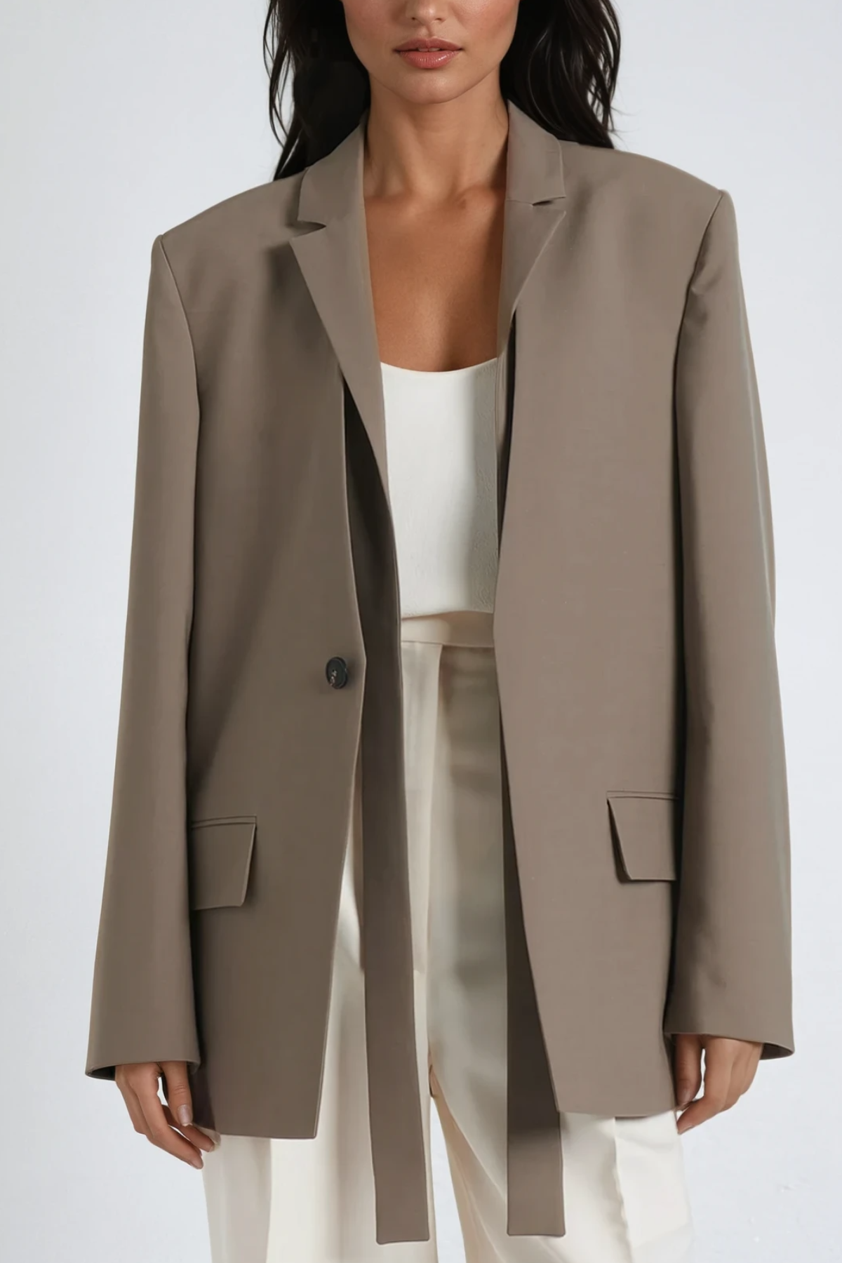 Cili Asymmetric Plunge Blazer