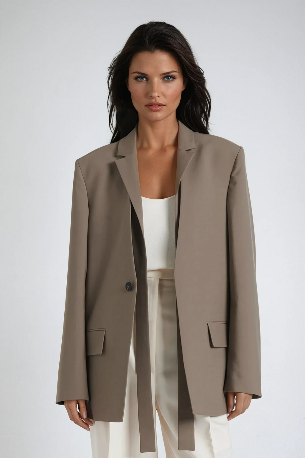 Cili Asymmetric Plunge Blazer