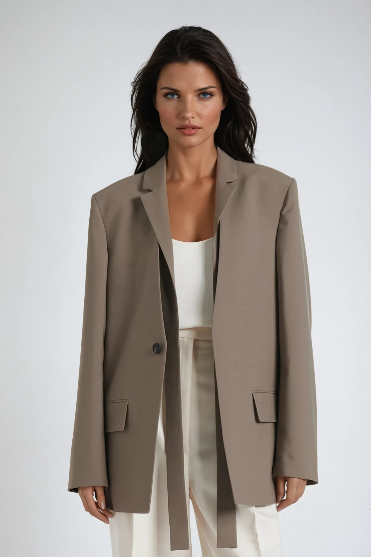 Cili Asymmetric Plunge Blazer