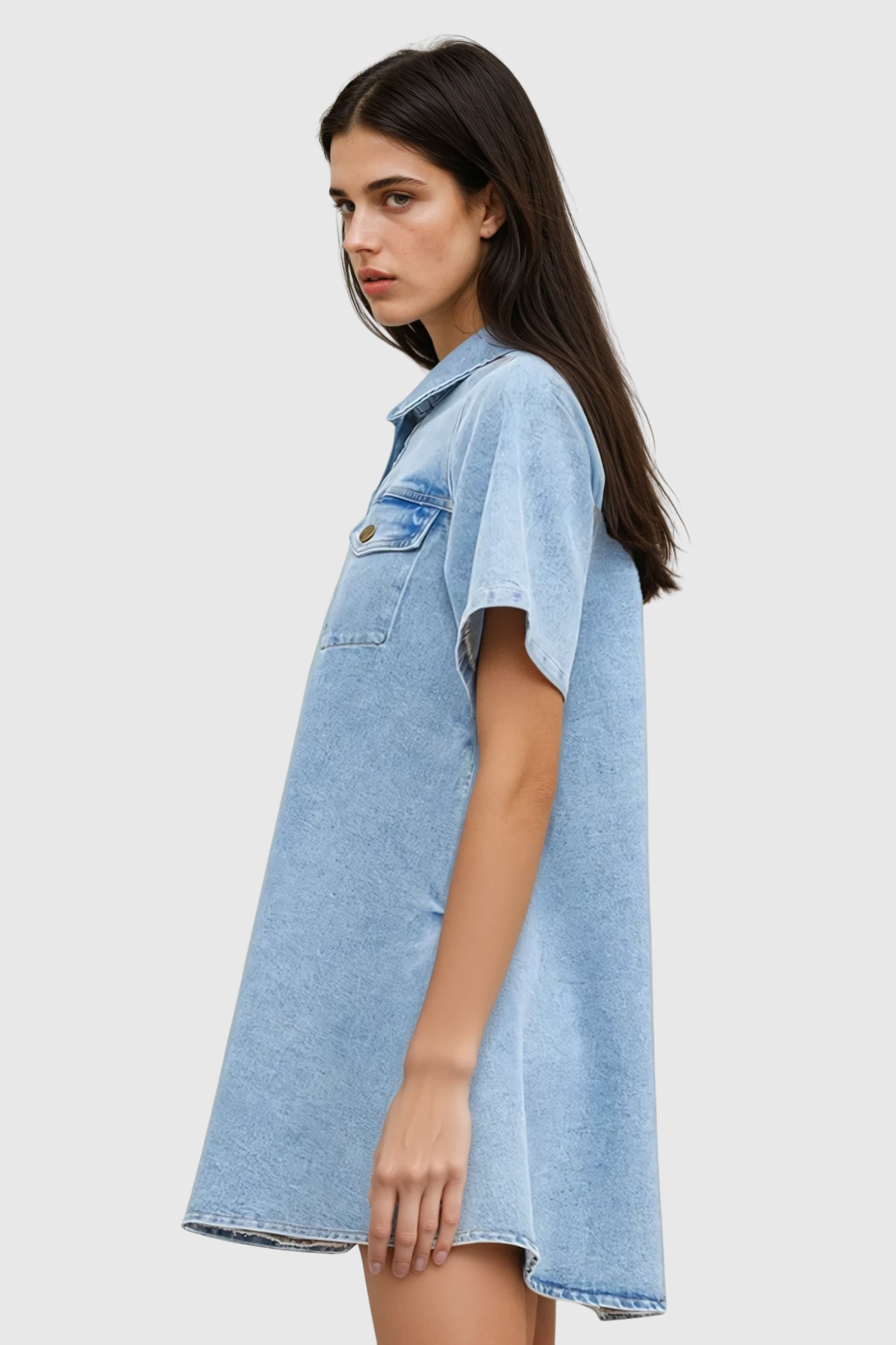 Cinta Denim Mini Shirt Dress