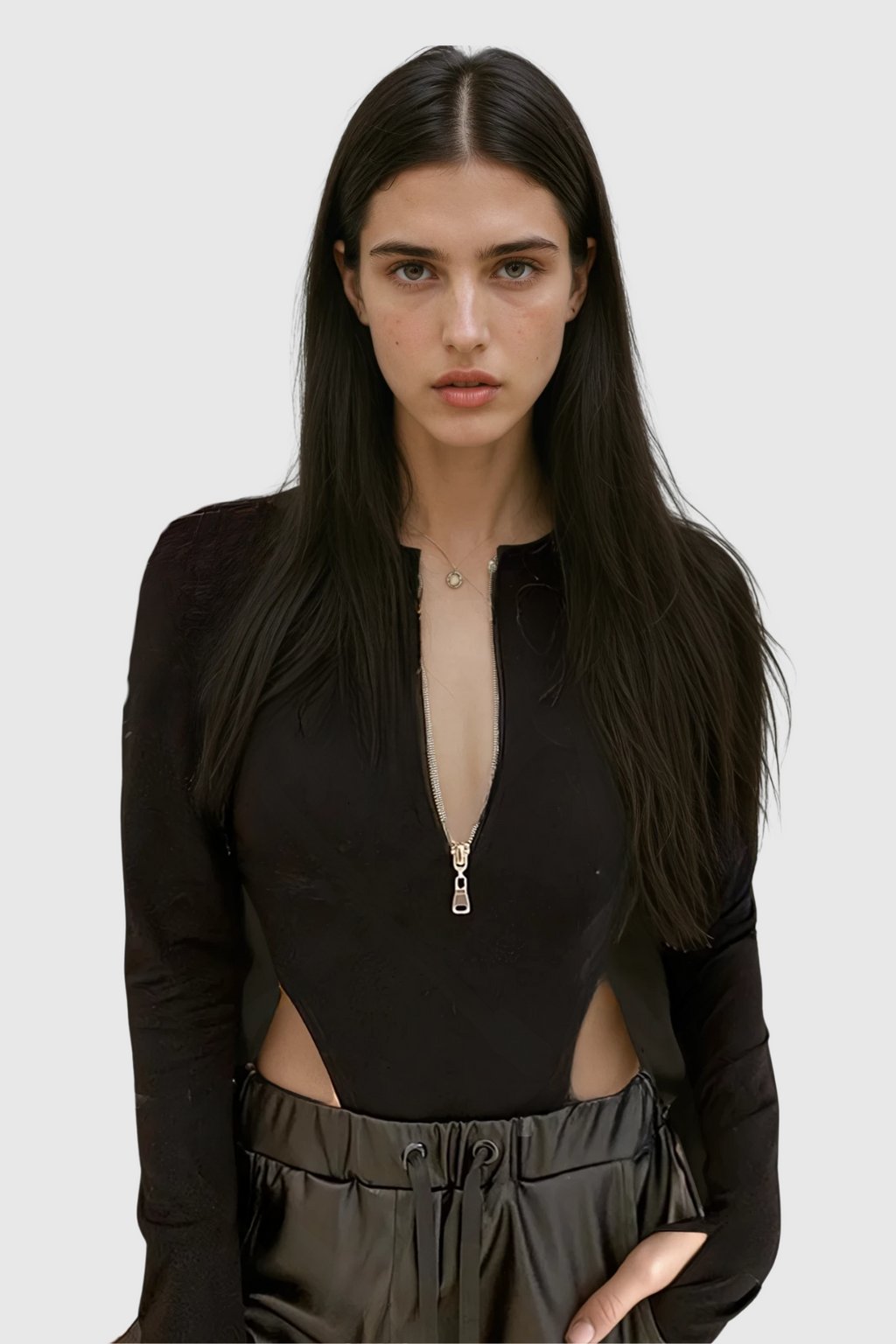 Cinzia Zipper Bodysuit