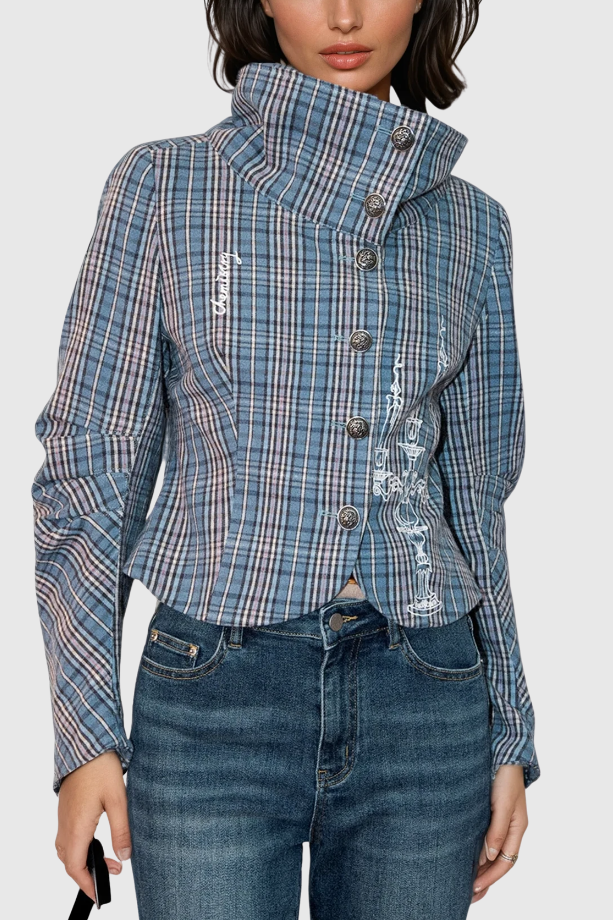 Cionaodh Grid Print Blazer