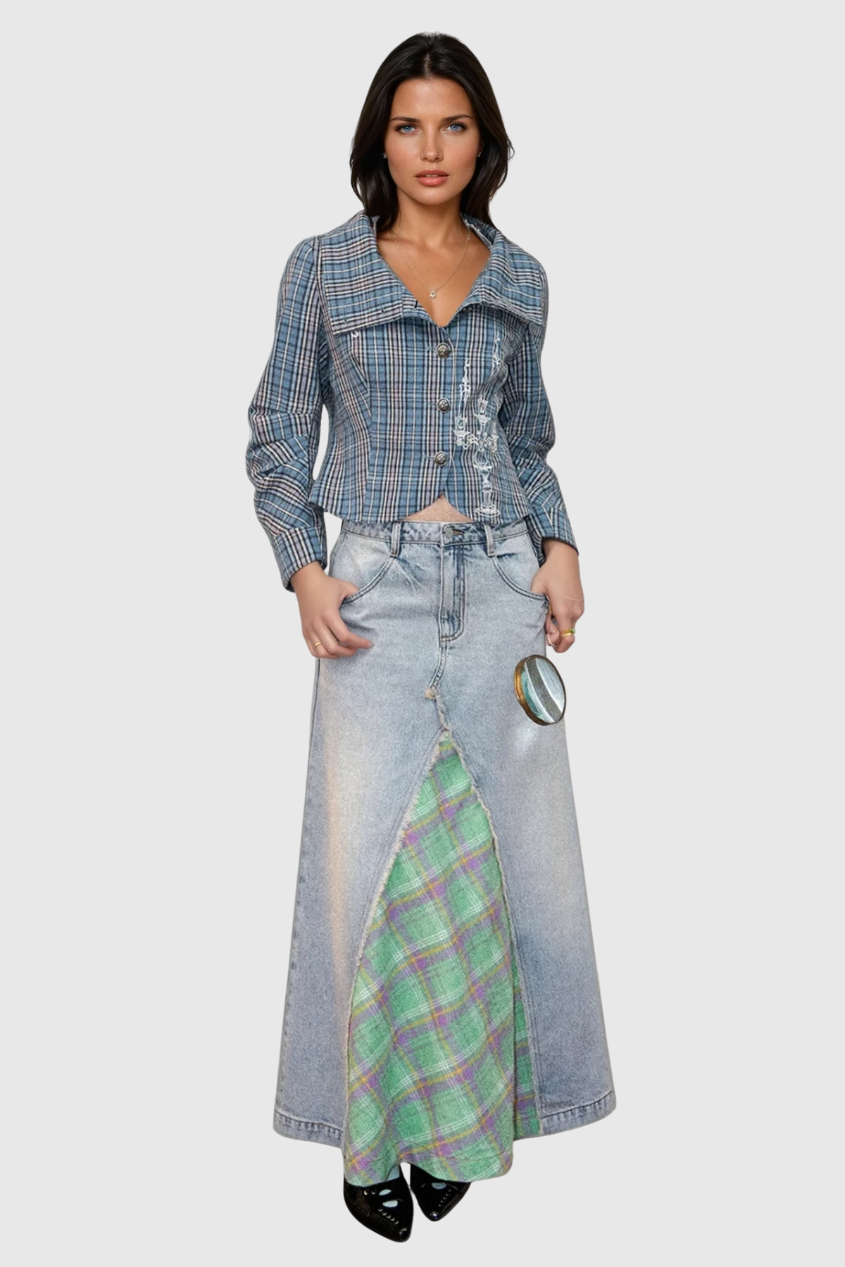 Cionaodh Grid Print Blazer