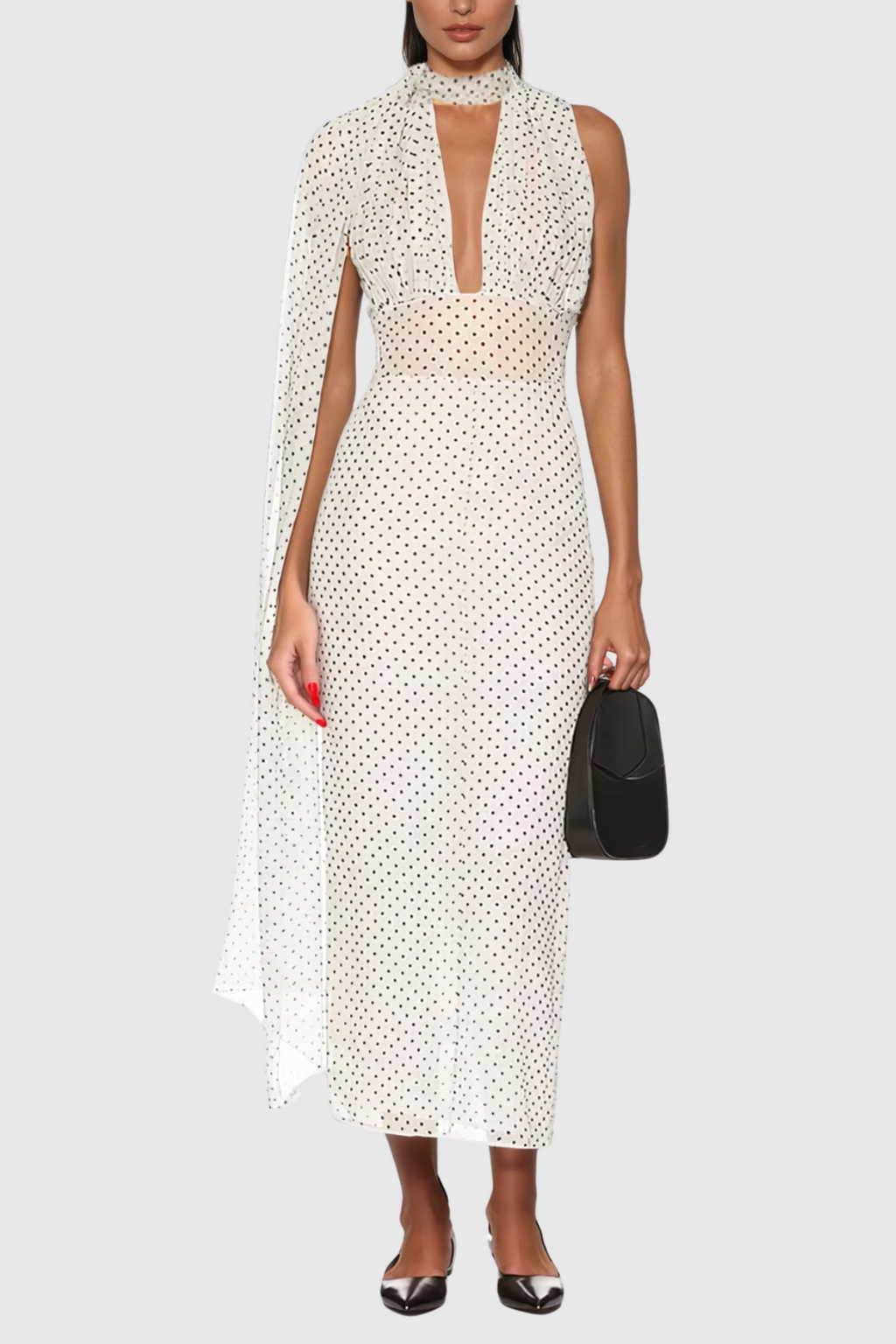 Cismaan Dot Scarf Maxi Dress