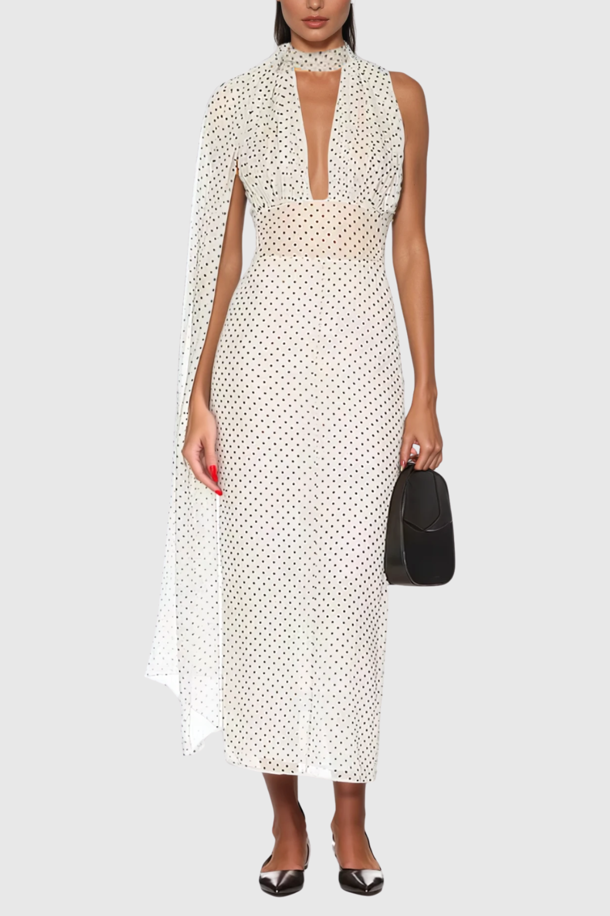 Cismaan Dot Scarf Maxi Dress