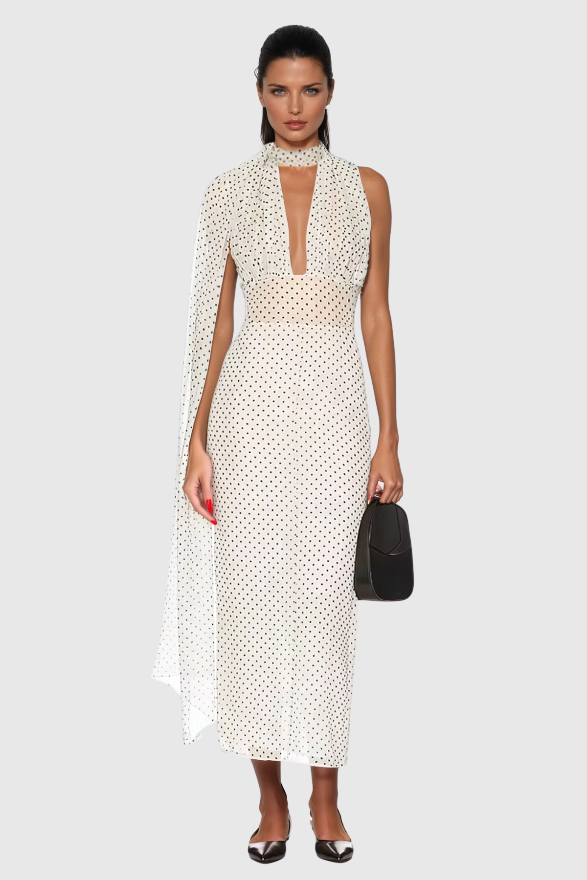 Cismaan Dot Scarf Maxi Dress